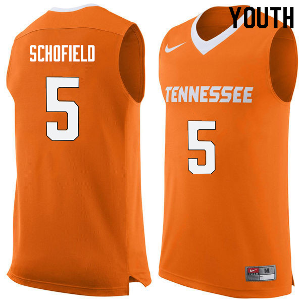 Youth #5 Admiral Schofield Tennessee Volunteers College Basketball Jerseys Sale-Orange